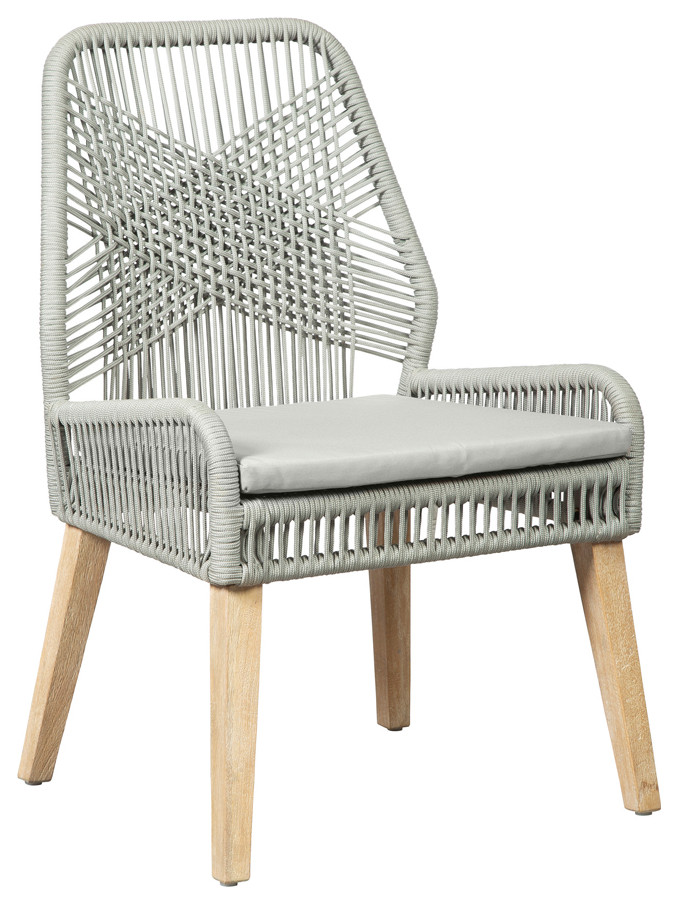 Nakia Woven Back Side Chairs Grey  Set of 2   Modern   Dining Chairs   by Modon  Houzz