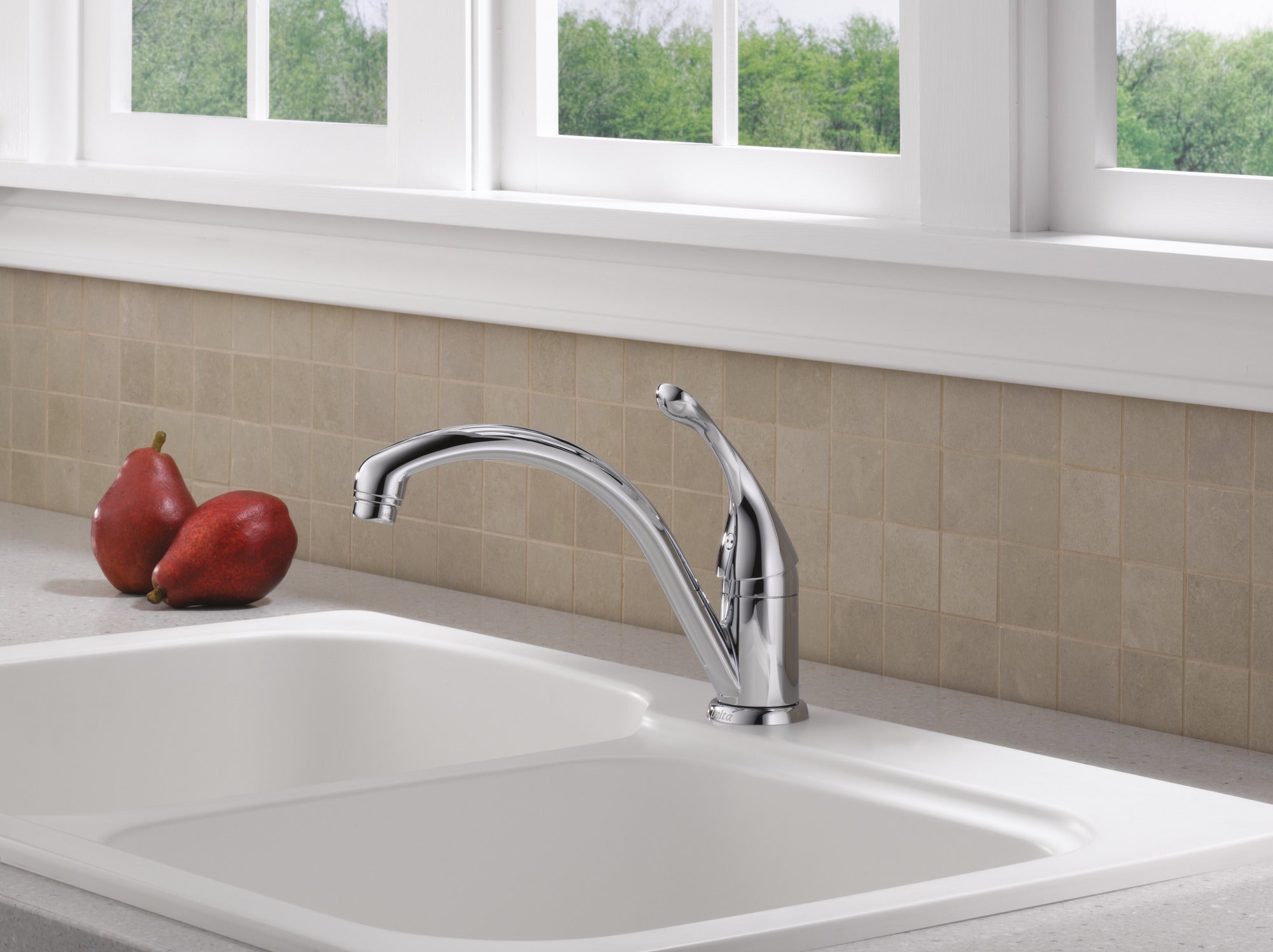 Collins Single Handle Kitchen Faucet in Stainless 141-SS-DST