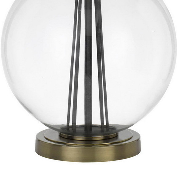 Benjara BM272230 46 Inch Metal And Glass Globe Tab...