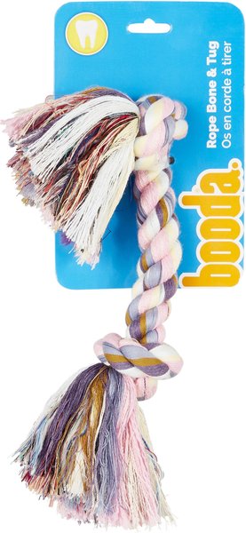 Booda Multi Color 2-Knot Rope Dog Toy，