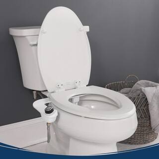 BIO BIDET SlimEdge Non-Electric Bidet Attachment System in White with Seat Bumpers Bio Bidet SE