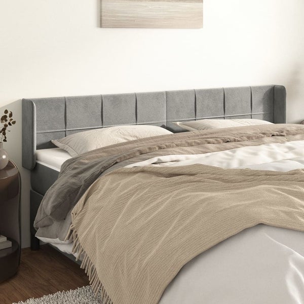 vidaXL Headboard with Ears Dark/Light Gray Velvet - - 37455508