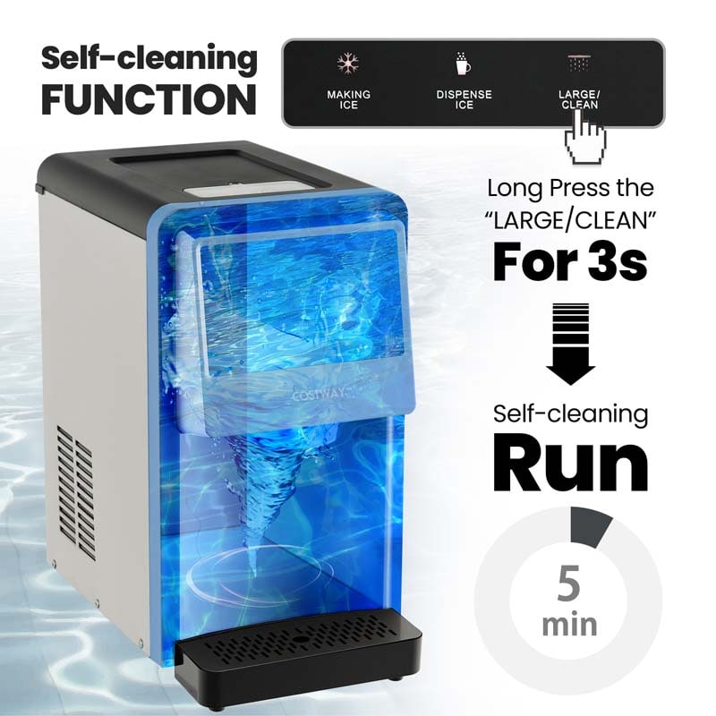 60 Lbs/24H Nugget Ice Maker Countertop, 9 Lbs Storage Capacity Self Dispensing Portable Ice Machine