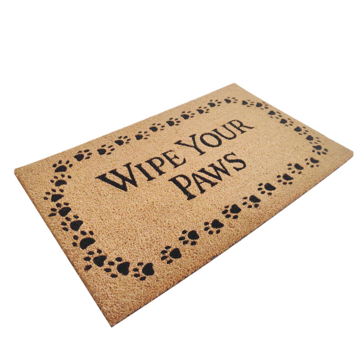 First Concept 30 in. L X 18 in. W Black/Brown Wipe Your Paws Coir Door Mat