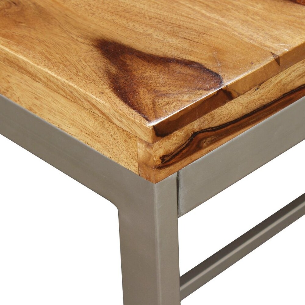 vidaXL Dining Table Solid Sheesham Wood and Steel 70.9\