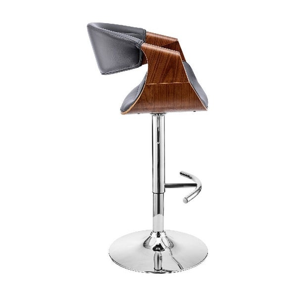 Adjustable Barstool with Faux Leather and Bucket Seat - 21 L X 21 W X 45 H Inches