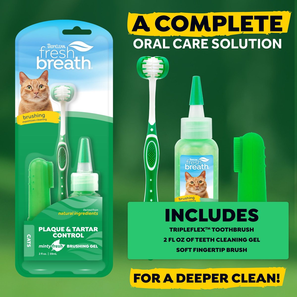 TropiClean Fresh Breath Cat Dental Kit