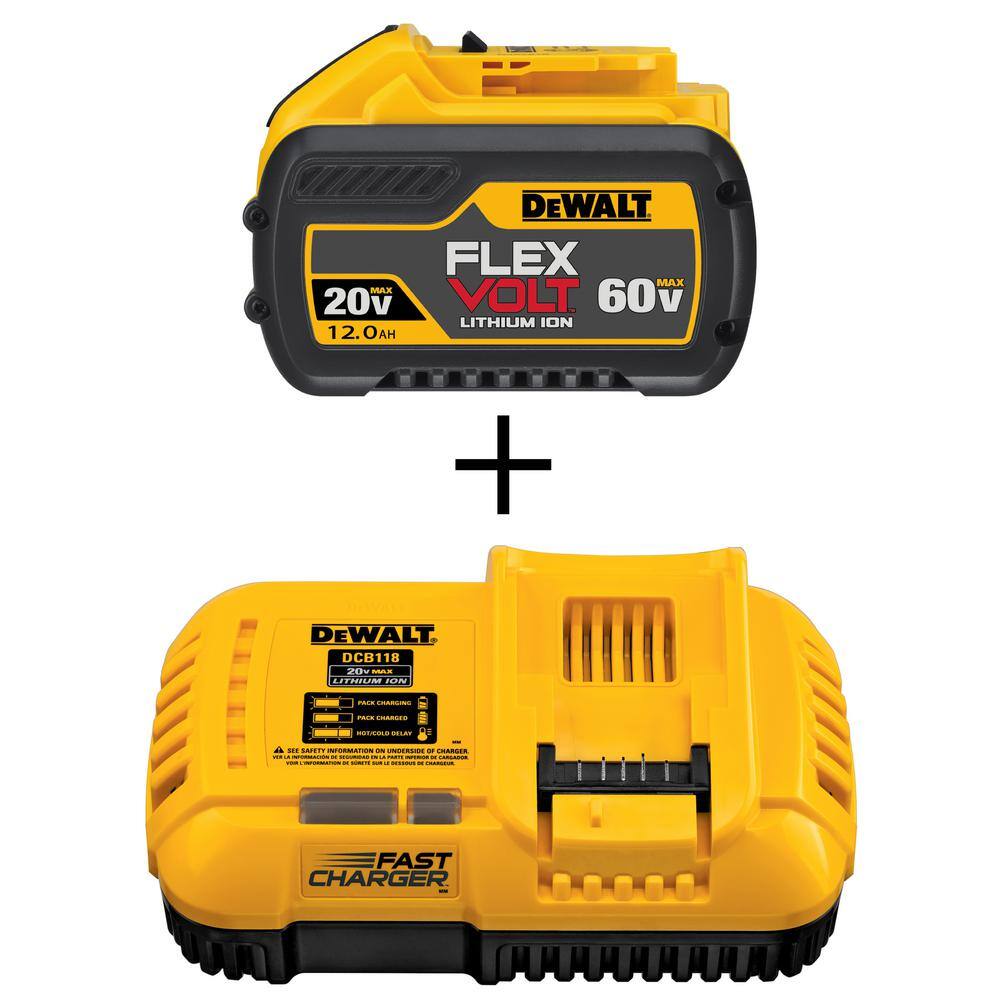 DW FLEXVOLT 20V60V MAX Lithium-Ion 12.0Ah Battery and Fan Cooled Fast Charger DCB612WDCB118