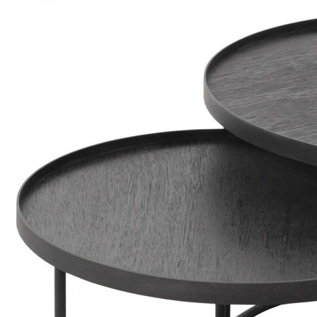 Set de tables basses à plateaux ronds S/L Round Tray Profile Ethnicraft - Mobilier intérieur - Mobilier - GRIIN