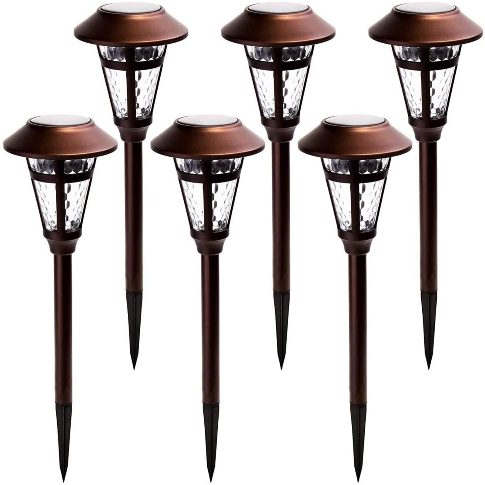 GIGALUMI Solar Pathway Lights Outdoor， 6 Pack Super Bright High Lumen Solar Powered LED Garden Lights for Lawn， Patio， Yard