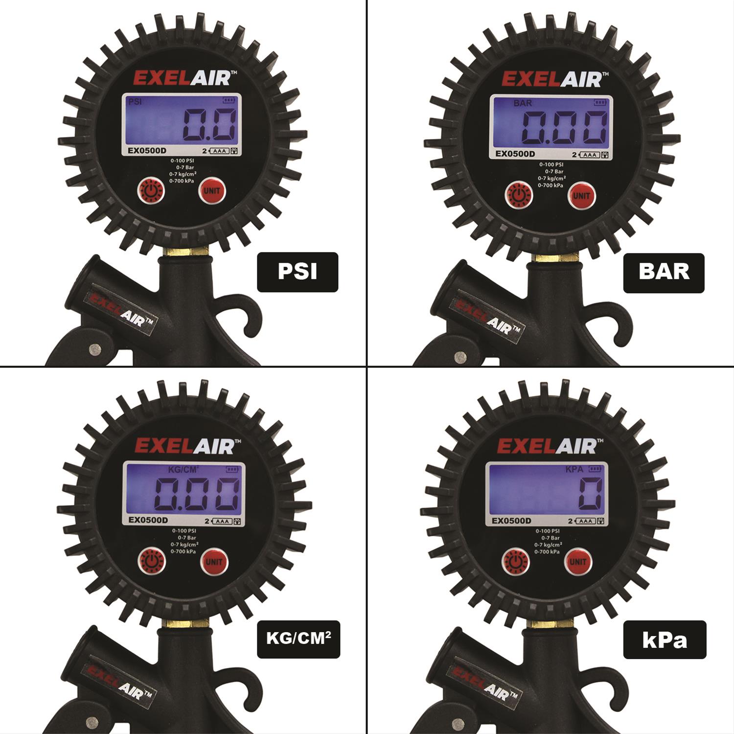 Milton Industries EX0500D Milton EXELAIR Digital Pistol Grip Tire Inflator/Deflator Gauges