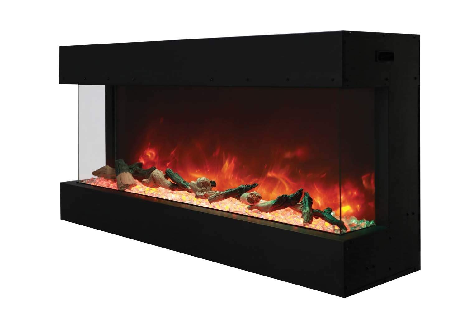 Amantii Tru-View Slim 3-Sided Electric Fireplace with Logs, 50-Inch