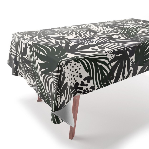 Marta Barragan Camarasa Wild Abstract Jungle On Black Tablecloth Deny Designs