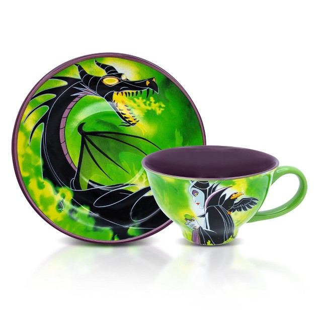 Silver Buffalo Disney Villains Maleficent Ceramic Teacup And Saucer Set