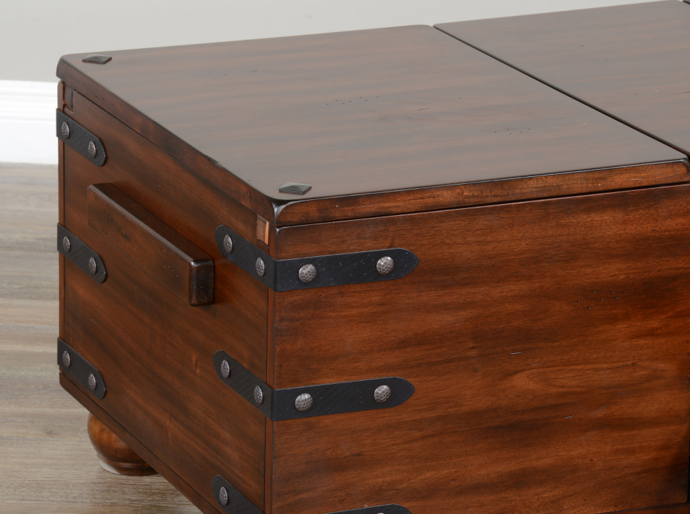 48 quotRectangular Rustic Wood Trunk Coffee Table Storage   Traditional   Coffee Tables   by Sideboards and Things  Houzz