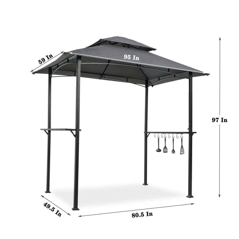 8 x 5 Ft Outdoor Gazebo Tent Double Top with hook and Bar Counters