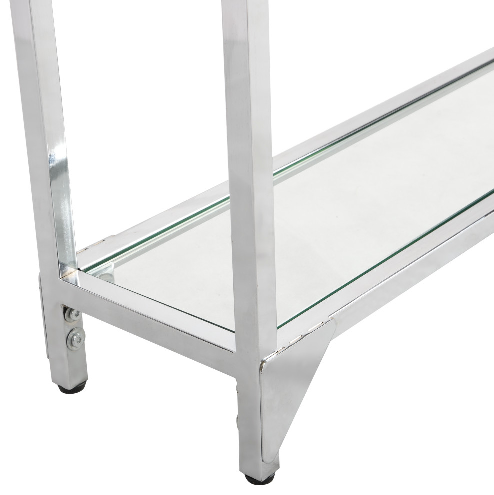 Graydon Chrome Slim Console  Chrome   Contemporary   Console Tables   by CAROLINA CLASSICS  Houzz