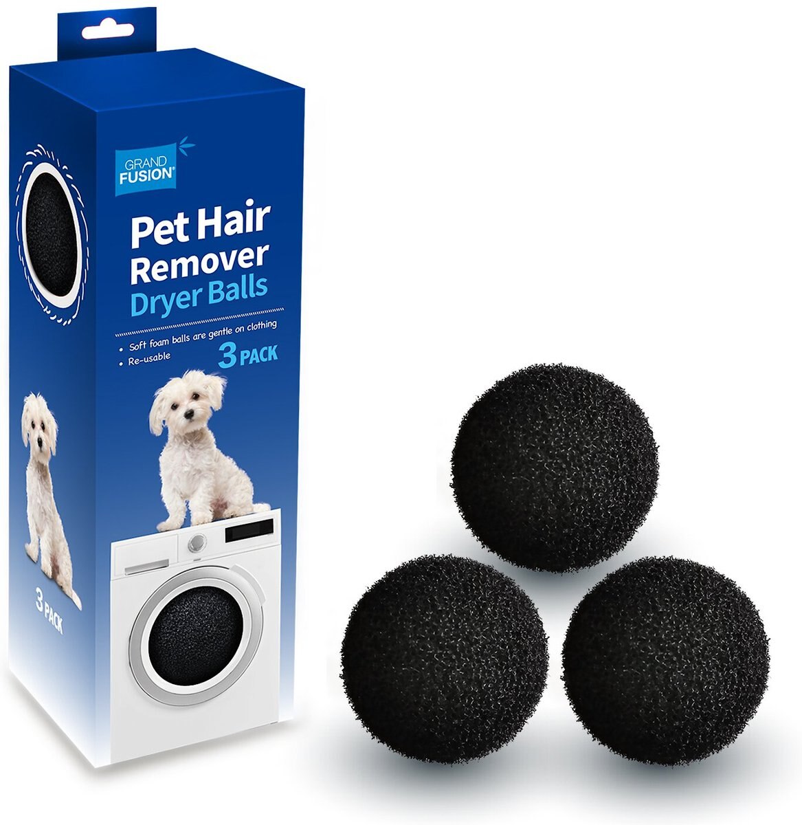 Grand Fusion Pet Hair Remover Dryer Balls， 3 count