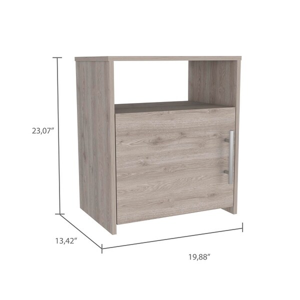 Modern Nightstand with 1 Open Shelf and 1 Door - - 37387782