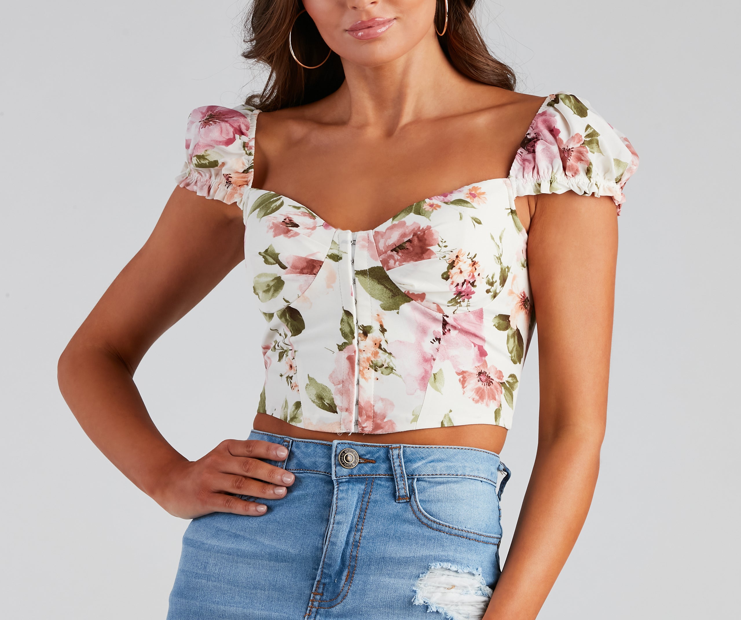 Bring The Charm Floral Corset Top