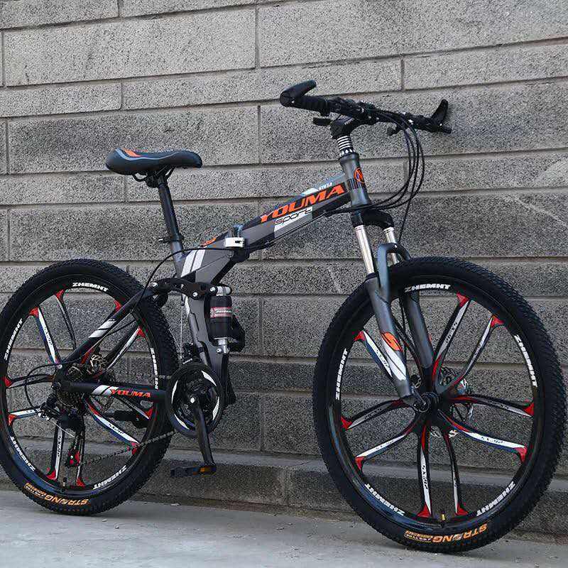 2023 Folding Mountain Bike With Aluminium Frame folding sport bike bicycle  beach cruiser fat bicycle Mountain Bike Cycling 21 Speed