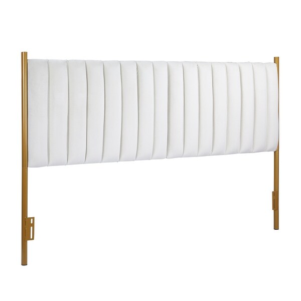 Silver Orchid Flohr Velvet Upholstered King Headboard - - 34656449