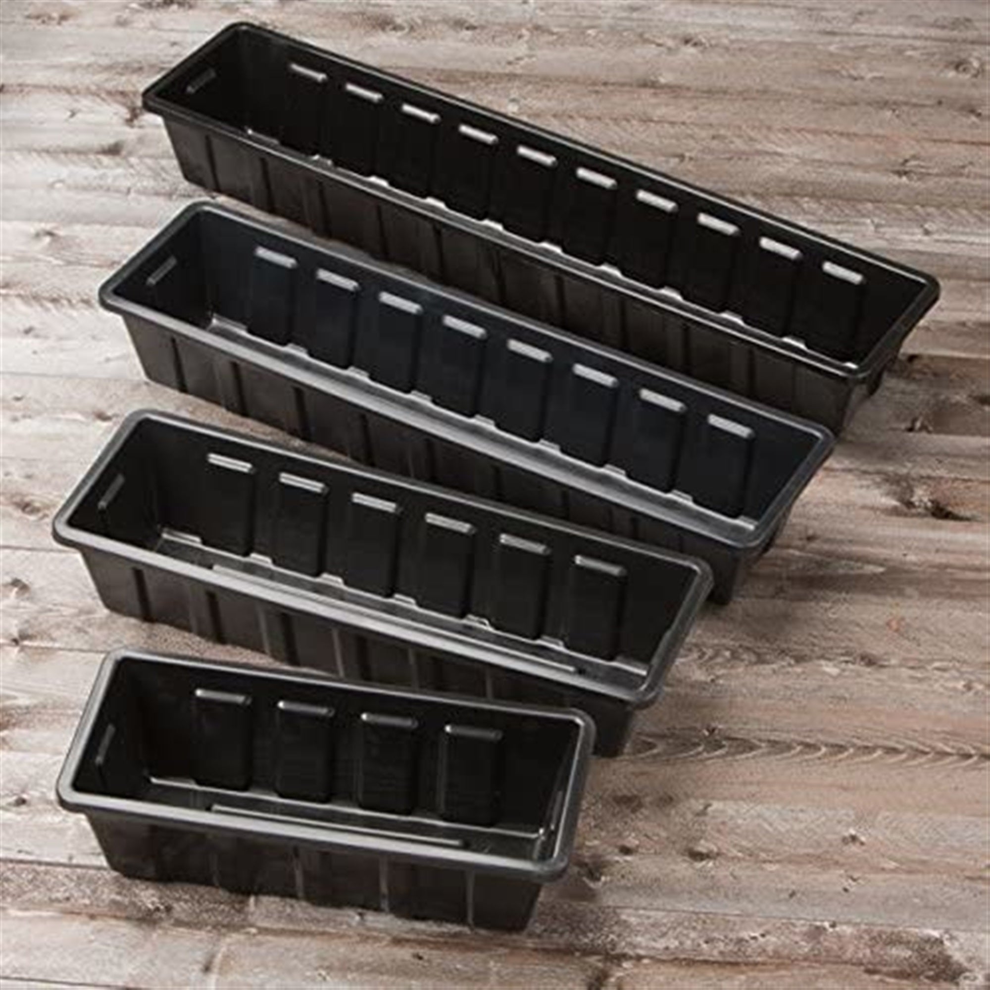 Novelty Poly-Pro Plastic Indoor/Outdoor Liner/Planter Flower Box, Black 30 inch