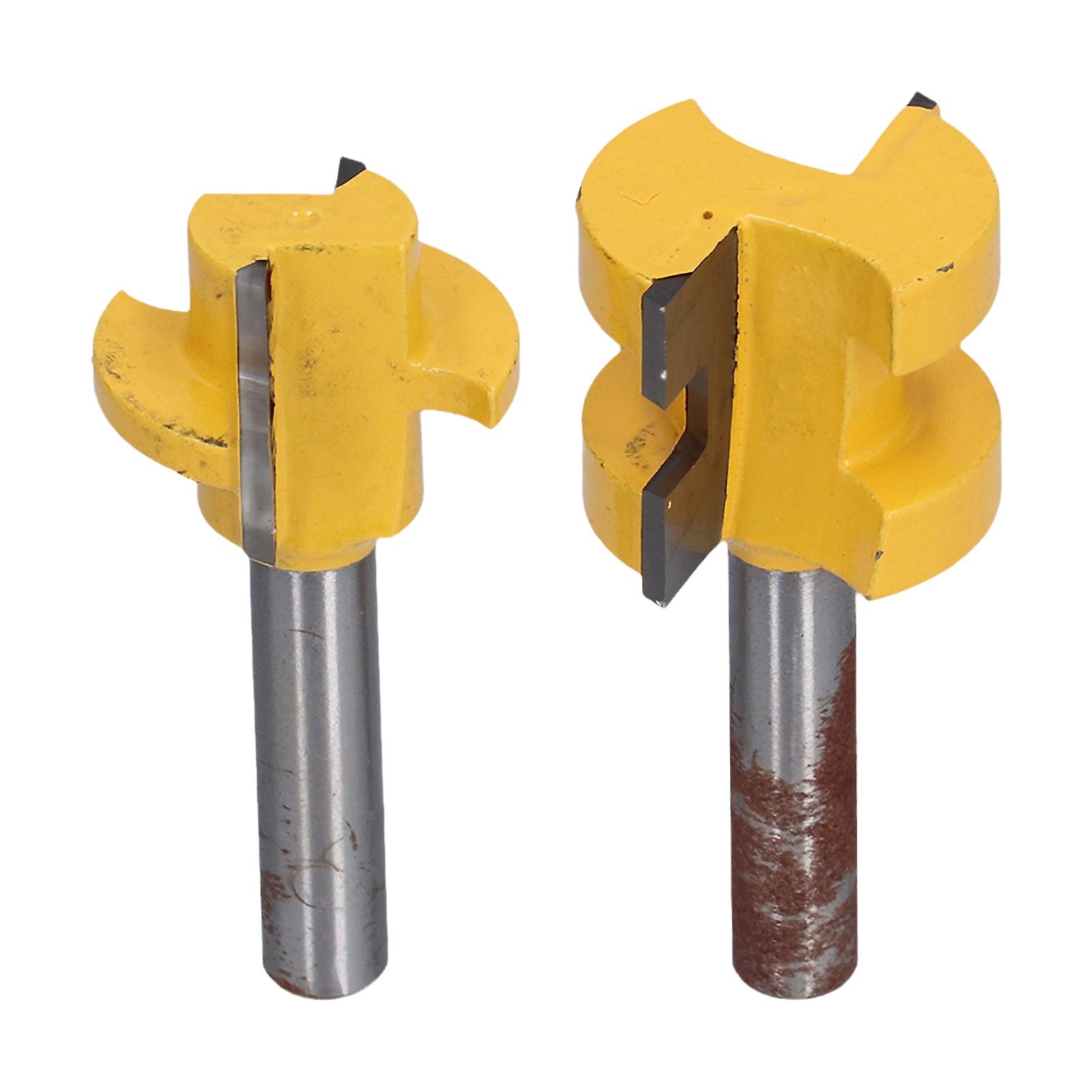 2pcs Tongue Groove Router Bit Grooving Cutter T Shape Square Tooth Wood Milling Saw 8mm Shank