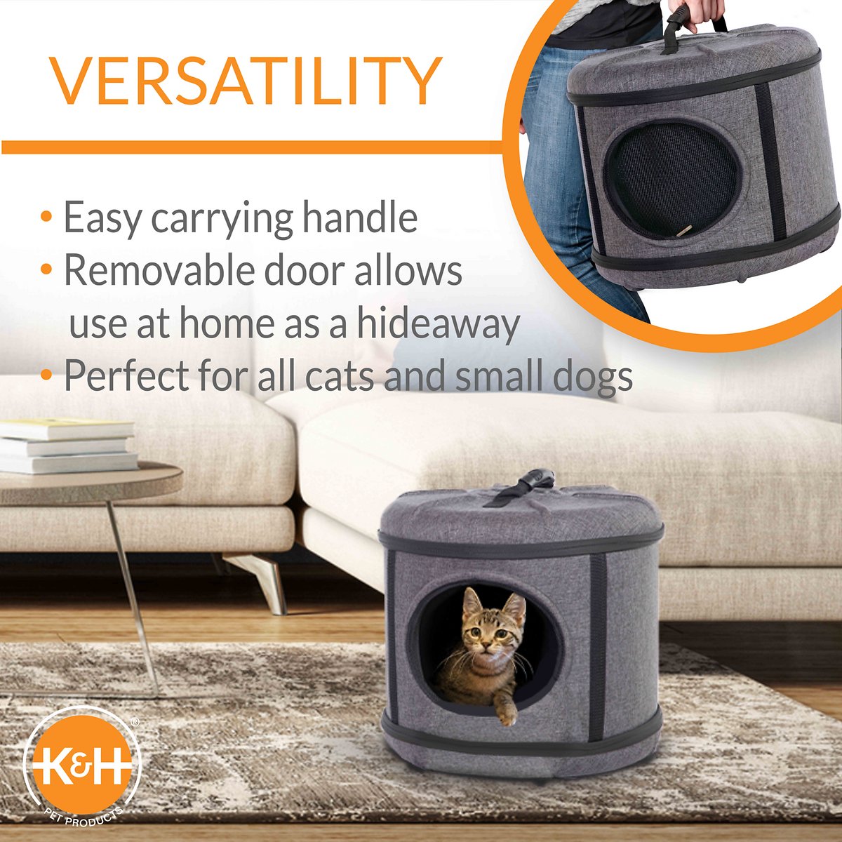 KandH Pet Products Mod Capsule Pet Carrier (Classy Gray)