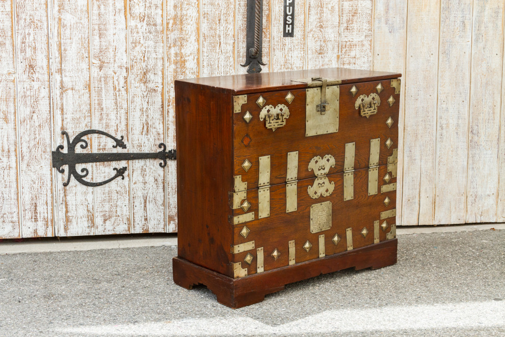 Antique Metal Fitted Korean Wedding Chest   Asian   Accent Chests And Cabinets   by De cor  Houzz