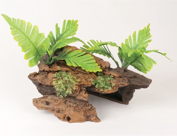 Marina Naturals Malaysian Driftwood w/Plants Fish Ornaments， Medium