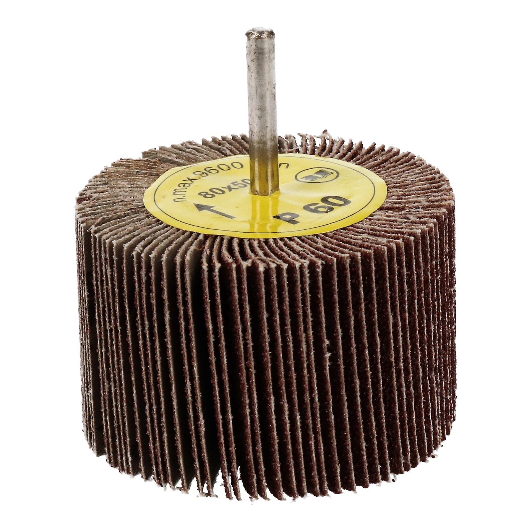 60 Grit Flap Wheel Disc Shaft Mounted Abrasive Sanding Drill 80mm X 50mm