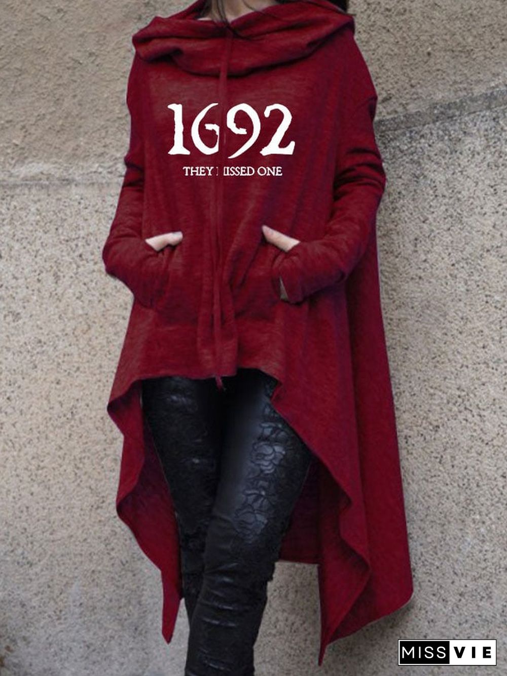 Women's 1692 They Missed One Salem Witch Print Cape Hoodie