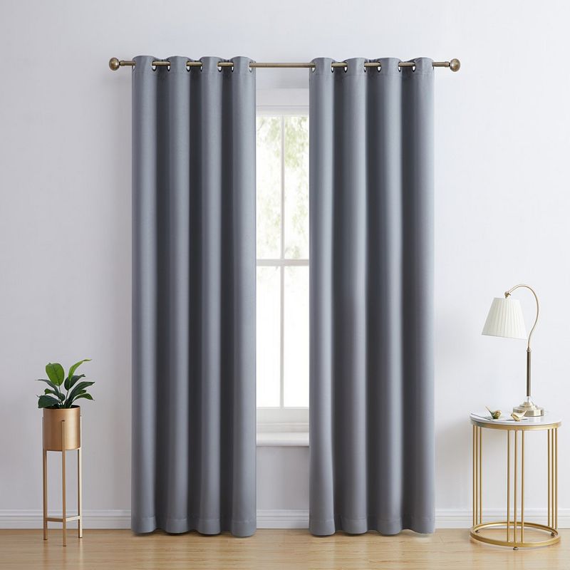 THD Lawrence 100% Blackout Grommet Window Curtain Panels Total Privacy and Energy Efficiency - Set of 2