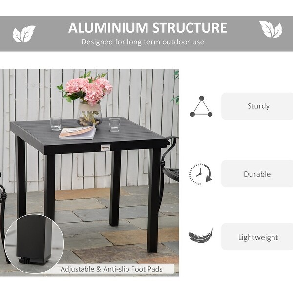 Outdoor Square Dining Table for 4 Person with Aluminum Metal Legs