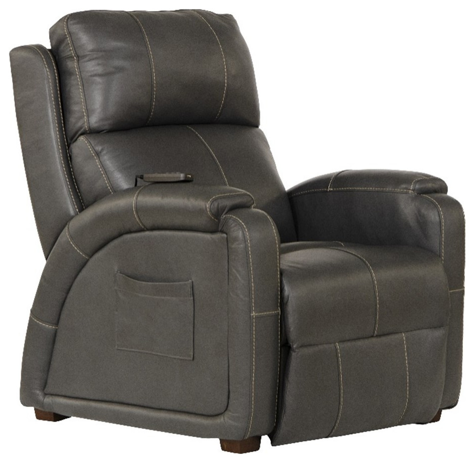 Catnapper Decompress Power Zero Gravity Recliner in Gray Leather   Contemporary   Recliner Chairs   by Homesquare  Houzz