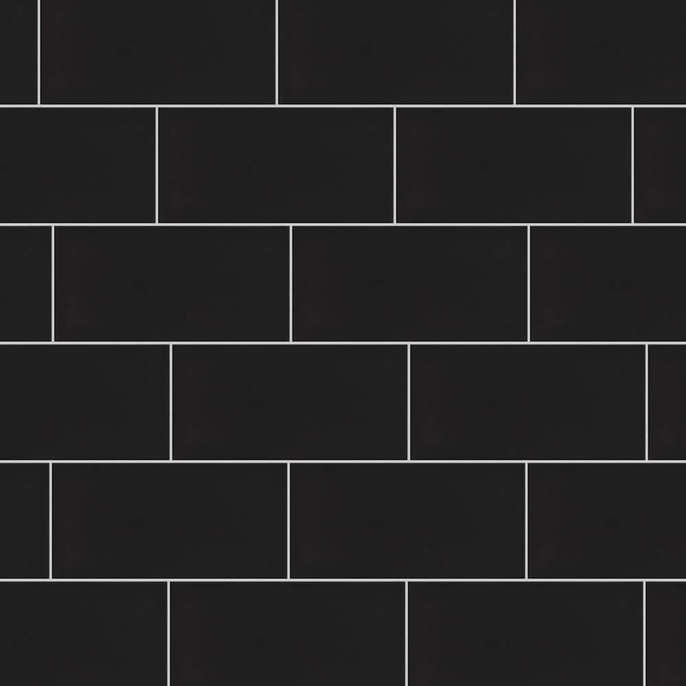 Merola Tile Crown Heights 3 in. x 6 in. Matte Black Ceramic Wall Tile (6.03 sq. ft. Case) WEB3CHMB