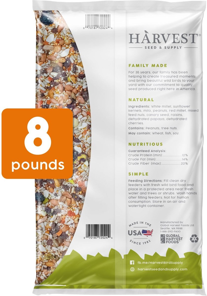 Harvest Seed and Supply Orchard Blend Wild Bird Food， 8-lb bag