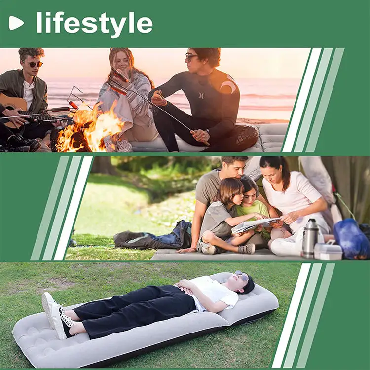 Mydays Outdoor Ultralight Inflatable Mat Moistureproof Camping Sleeping Pad for Hiking