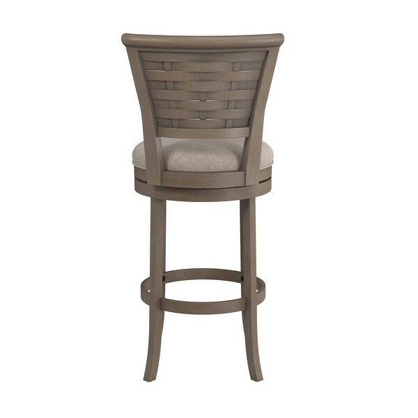 Hillsdale Furniture Thredson Wood Bar Height Swivel Stool， Gray - 43.5H x 21.75W x 23.75D; Seat Height: 30.5