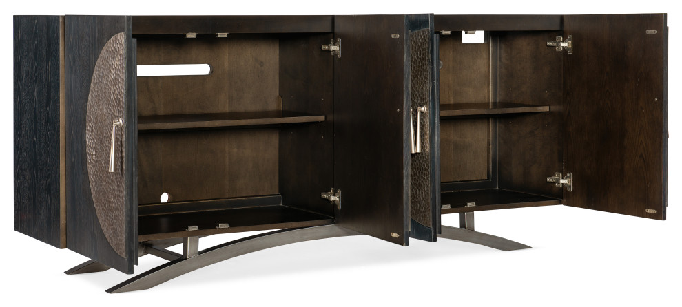 Melange Nolita Four Door Entertainment Console   Contemporary   Entertainment Centers And Tv Stands   by Hooker Furniture  Houzz