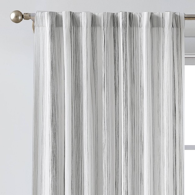 Light Filtering Striped Curtain Panel Gray