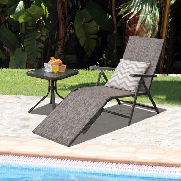 Costway 10856723 Patio Foldable Chaise Lounge Chai...