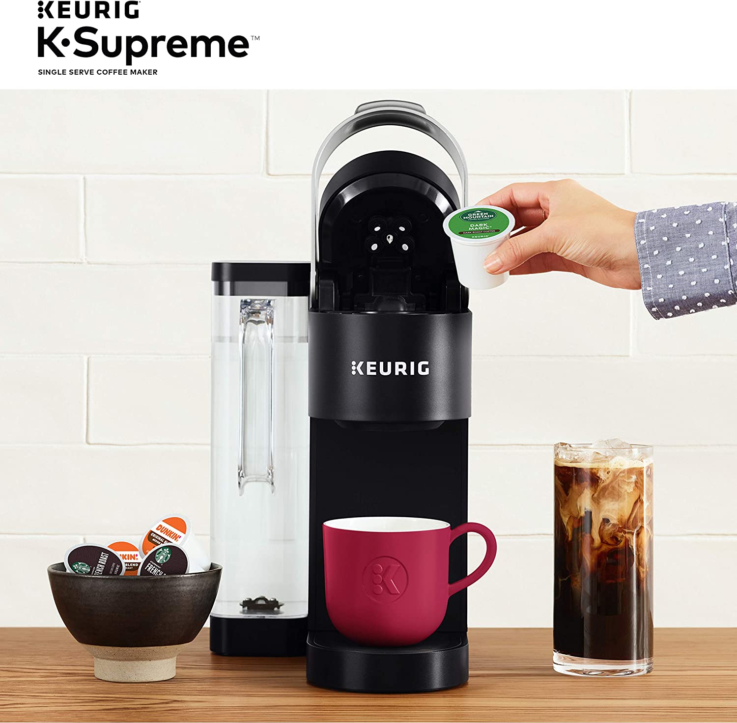 Keurig K-Supreme Coffee Maker， Single Serve K-Cup Pod Coffee Brewer， With MultiStream Technology， 66 Oz Dual-Position Reservoir， and Customizable Settings， Black