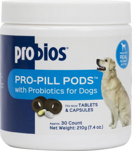 Probios Pro-Pill Pods Peanut Butter Flavored Dog Treats， Large， 30 count