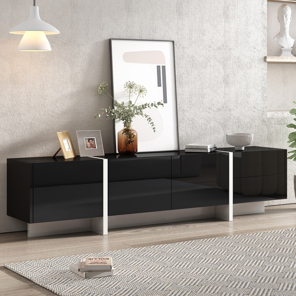 Contemporary Rectangle Design TV Stand for TVs Up to 80\