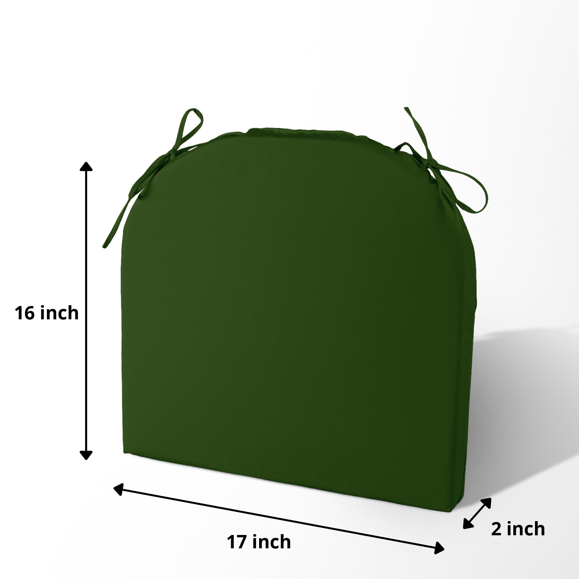 Unikome Outdoor Cushions 4-Piece Solid Waterproof Outdoor Patio Seat Cushion 17-Inch x 16-Inch Rounded Square， Green