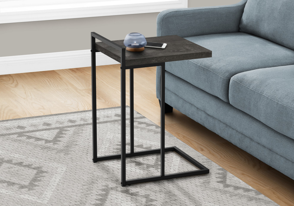 Side Table  C Table 25 quotH  Brown Reclaimed Wood Look  Black Metal   Industrial   Side Tables And End Tables   by Monarch Specialties  Houzz