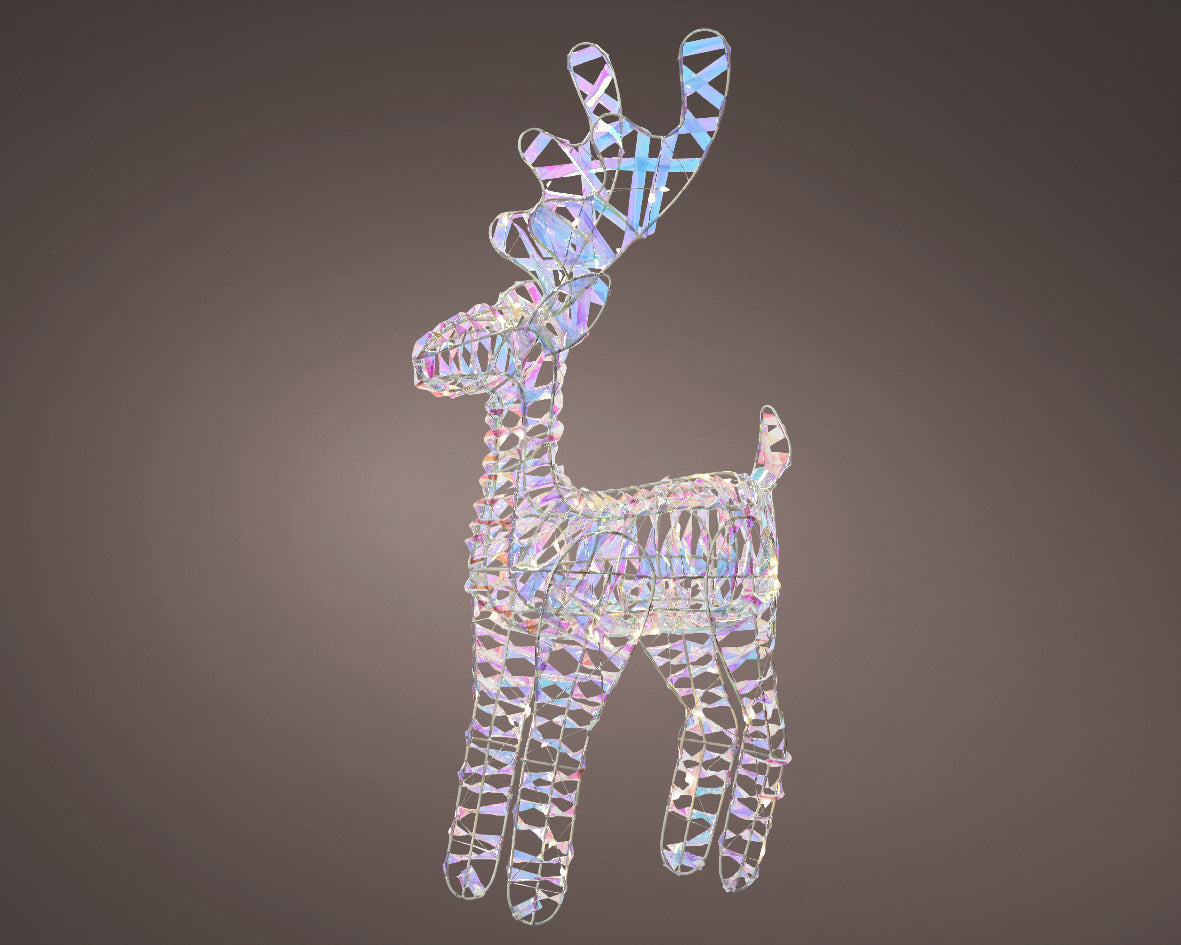 22 Iridescent Reindeer 50LED Battery Operated