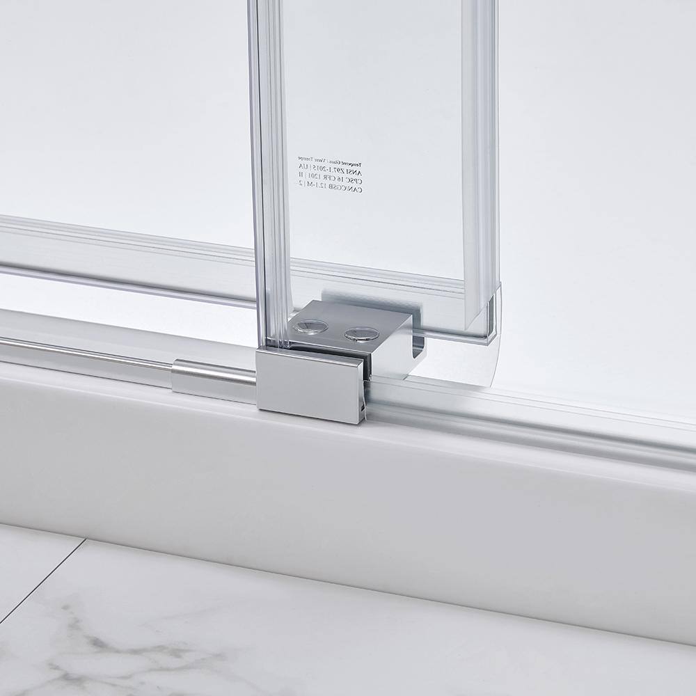 Glacier Bay Cambridge 60 in. W x 78.74 in. H Frameless Sliding Shower Door in Chrome Cambridge